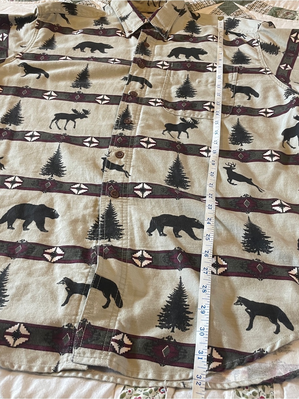 Vintage Woolrich Button Up Shirt Wildlife Pattern Extra Large Holiday Western - Picture 6 of 6
